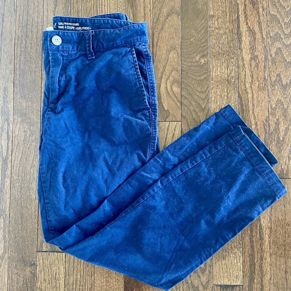 GAP Navy Girlfriend Khaki Pants